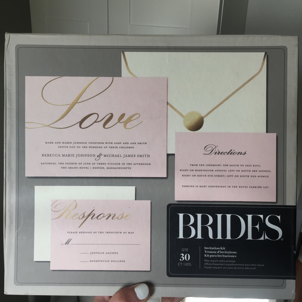 Blush & Gold Wedding Invitations